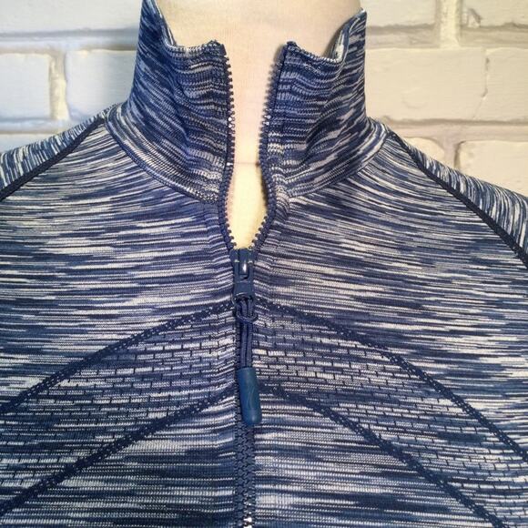 Marika Navy Peony Space Dye Zip Up Jacket Size S Blue Women's Activewear - Picture 2 of 4